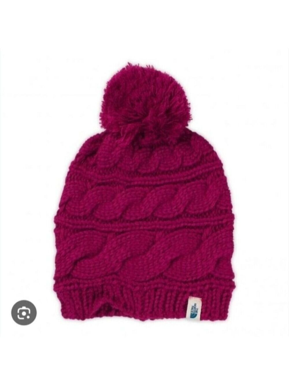 THE NORTH FACE | Women's Triple Cable Beanie Hat Pom Pom Red
